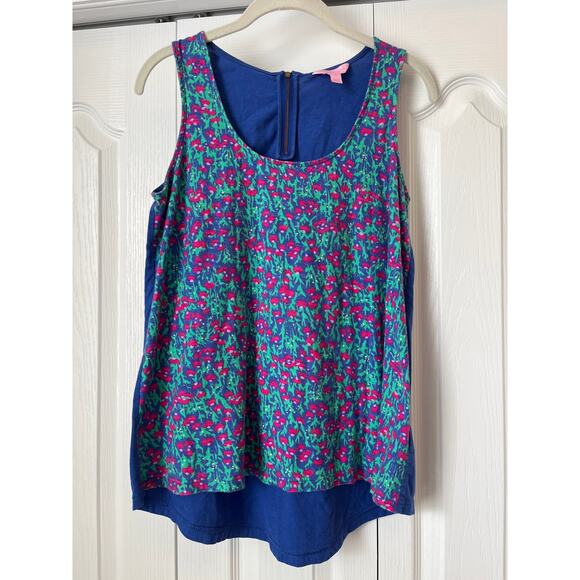 LILLY PULITZER Floral High Low Soft Knit Top Sz S - Picture 1 of 5